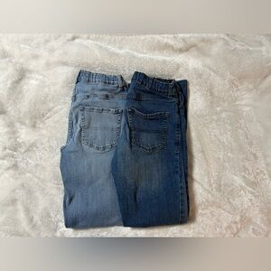 2 Boys children’s place light & medium blue stretch straight jeans pants size 14